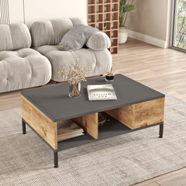 Hanah Home Rl2-Aa Mesa de centro Pino Atlántico y Antracita